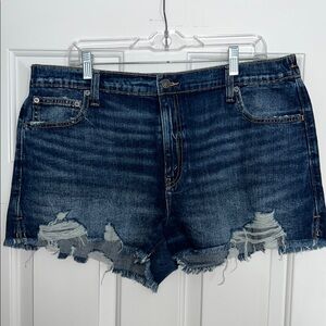 Aerie Blue Distressed Jean Shorts